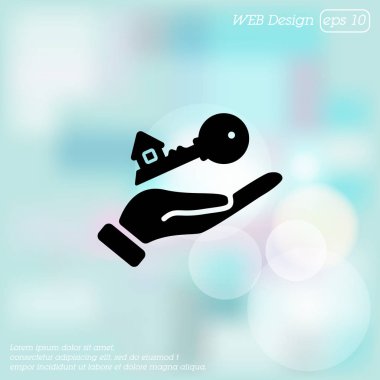 Elinde anahtar simgesi