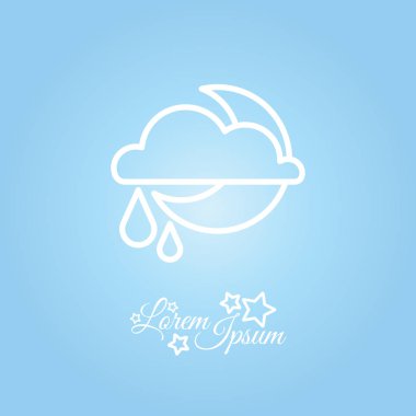 Moon, bulut ve yağmur simgesi