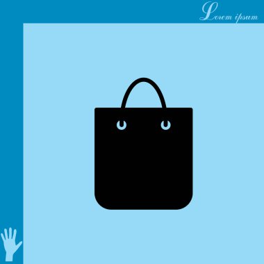 alışveriş poşeti düz simgesi 