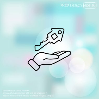 Elinde anahtar simgesi