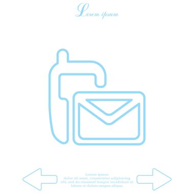 zarf ve cep telefonu ile SMS simgesi