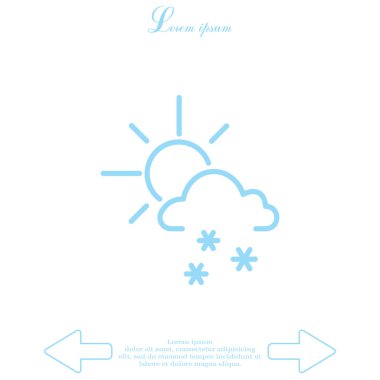 Güneş ve kar düz simgesi