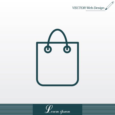 alışveriş poşeti düz simgesi 
