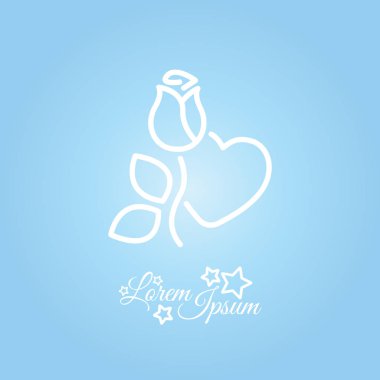 Gül ve kalp simgesi