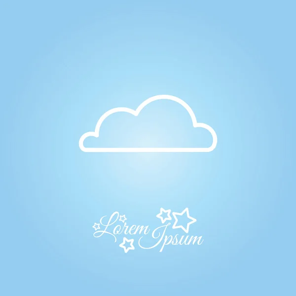 Icono de línea nube — Vector de stock