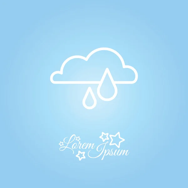 Icona nuvola e pioggia — Vettoriale Stock