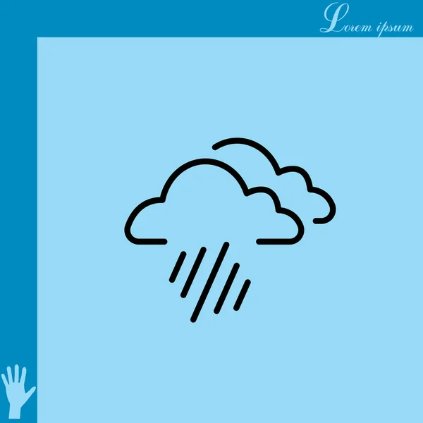 Pioggia pesante icona piatta — Vettoriale Stock
