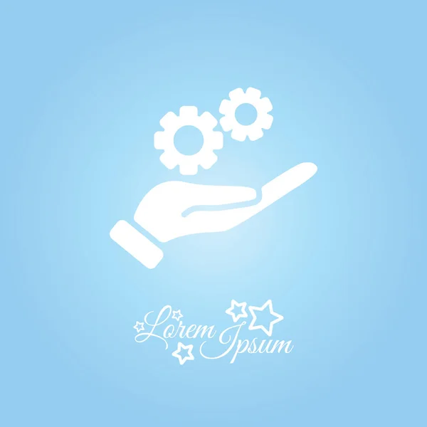 Gears in hand icon — Stock Vector