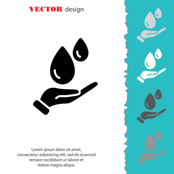Water drops in hand — Stock Vector
