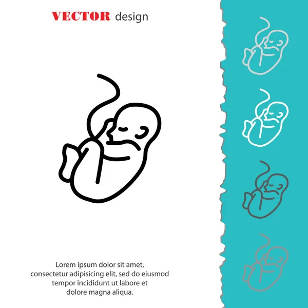 Embryo platte pictogram — Stockvector