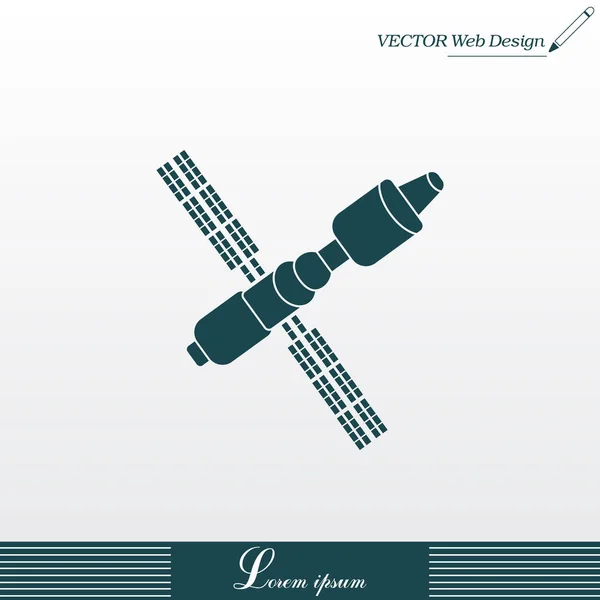 Ícone plano de satélite — Vetor de Stock