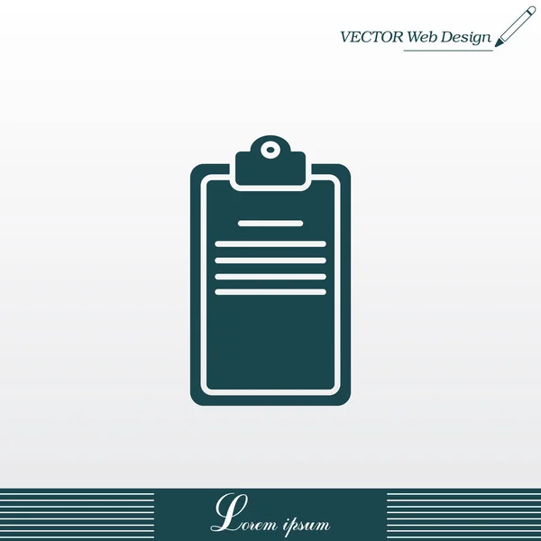 Portapapeles o icono de lista de verificación — Vector de stock