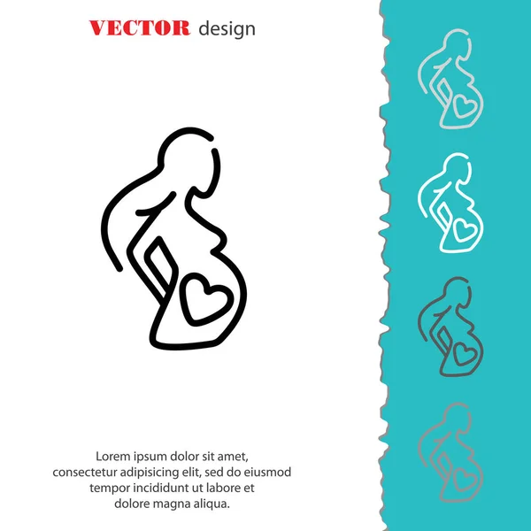 Pregnant woman flat icon — Stock Vector