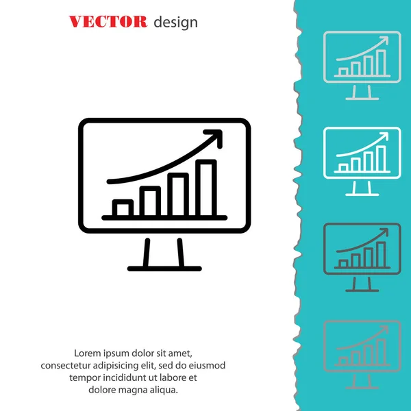 Monitor mit Geschäftsdiagramm — Stockvektor