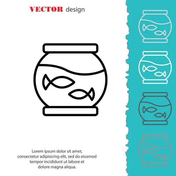 Aquarium line icon — Stock Vector