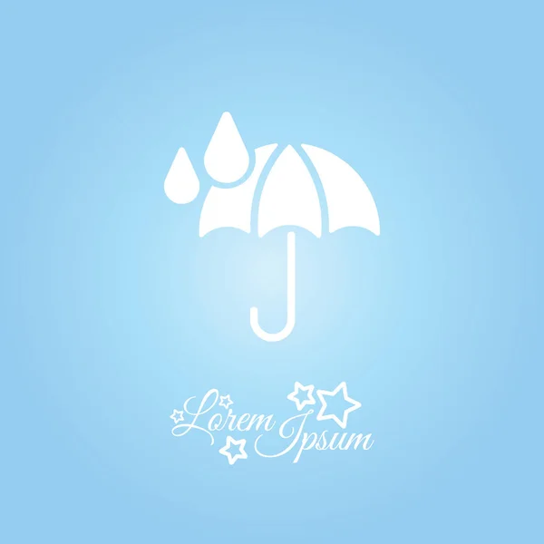 Зонтик и икона дождя — стоковый вектор