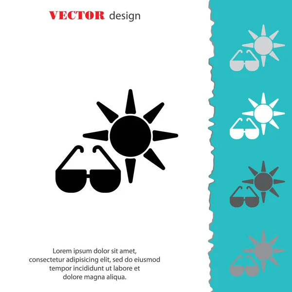 Sun and glasses icon — Stock Vector