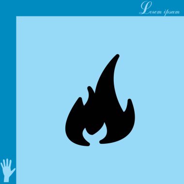 Yangın düz simgesi 