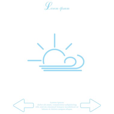 rüzgarlı ve güneşli düz simgesi 