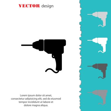 Elektrikli matkap düz simgesi