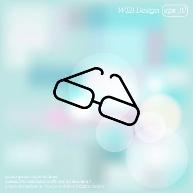 Gözlüklerin Düz Simgesi 