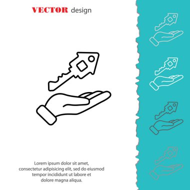 Elinde anahtar simgesi