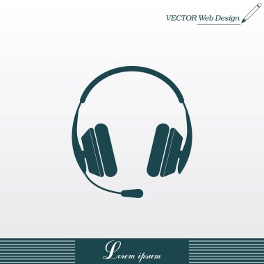 Kulaklık düz simgesi