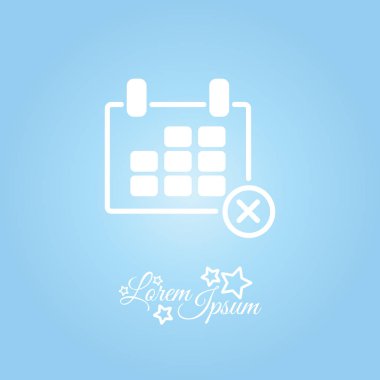 Düz simgesi çapraz ile takvim