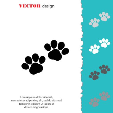 İki pawprints düz simgesi