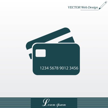 kredi kartları düz simgesi 