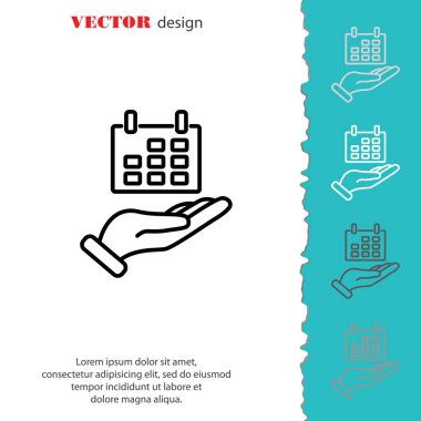 Takvim içinde el satırı simgesi