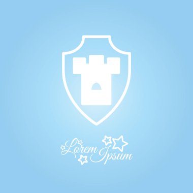 Kule düz simgesiyle kalkan