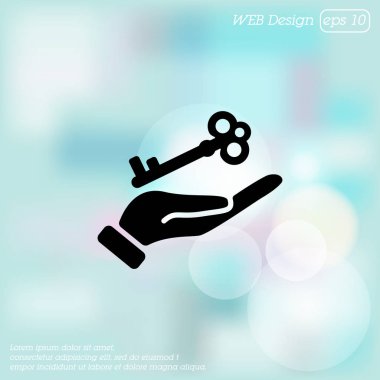 Elinde anahtar simgesi