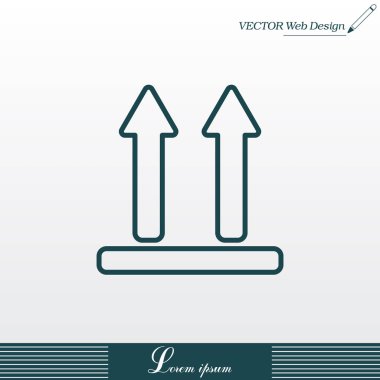 tarafı yukarı işareti simgesi