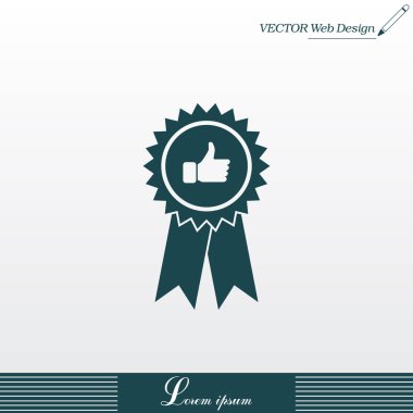 başparmak düz simgesi ile madalya