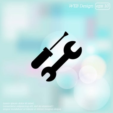 İngiliz anahtarı ve tornavida düz simgesi