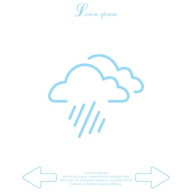 şiddetli yağmur düz simgesi 