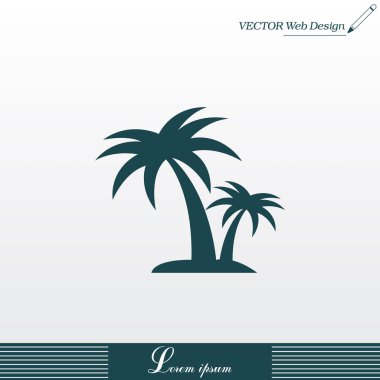 Palm tropik ağaç simgesiyle
