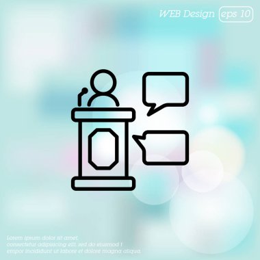 Tribün simgesinden konuşan hatip