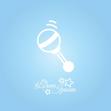 Bebek çıngırağı oyuncak düz simgesi  