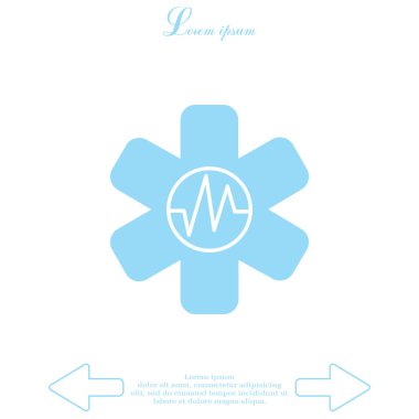 Ambulans düz simgesi 