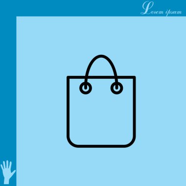 alışveriş poşeti düz simgesi 