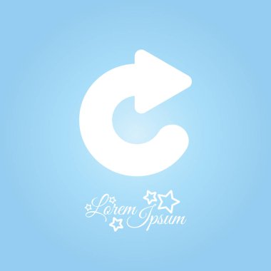 ok yuvarlak doğru satırı simgesi