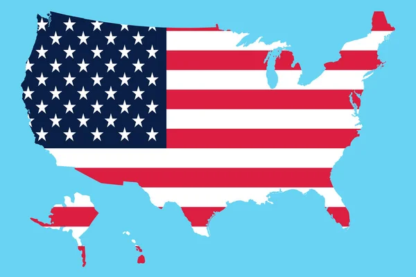 USA Map Flag — Stock Vector