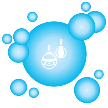 Noel topları düz simgesi