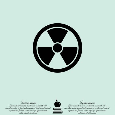 Radyasyon tehlikesi düz simgesi