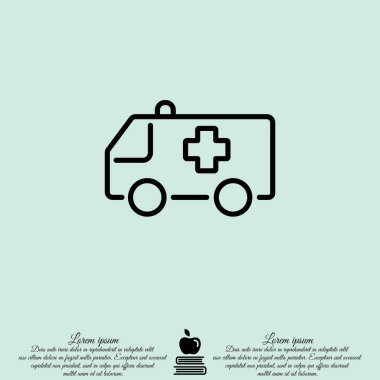 Ambulans çizgisi simgesi