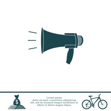 Megafon düz simgesi