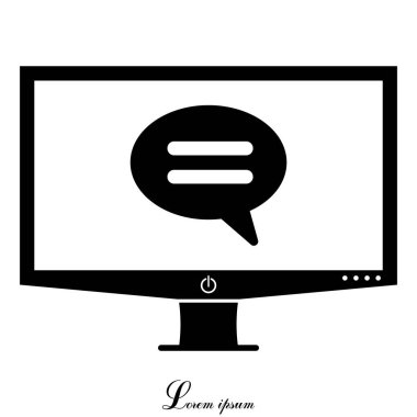 tv ekran simgesine eşit kabarcık