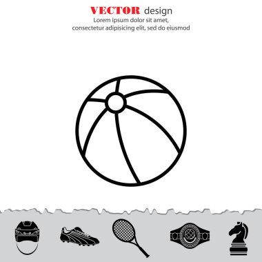 Top ve spor ekipmanları düz simgesi
